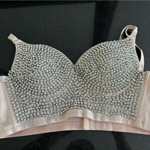 ELLACCI Women's Handmade Rhinestone Diamond Push up Bustier